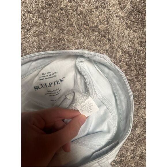 athleta sculptek skinny jeans frayed hems mid rise biscayne light wash size 6 - Picture 5 of 12